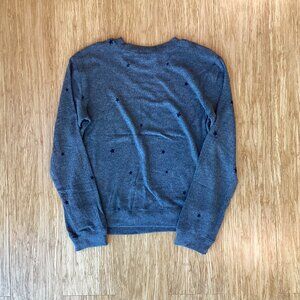 Girls Grey With Black Star Pattern Long Sleeve/Sweatshirt, Splendid, Size 14